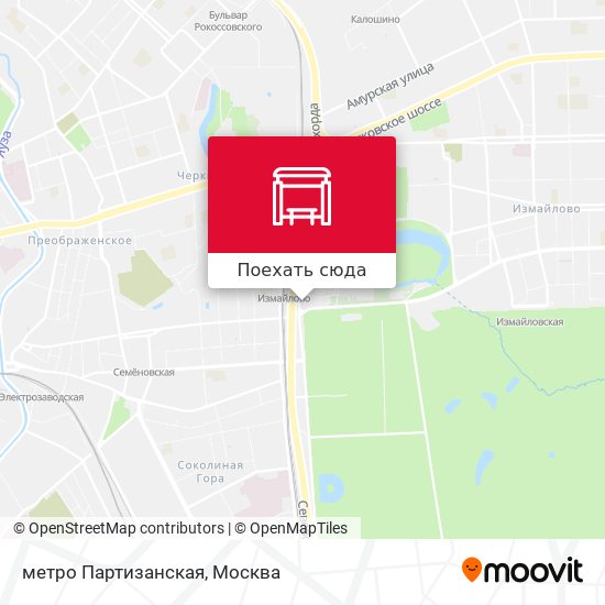 Карта метро Партизанская