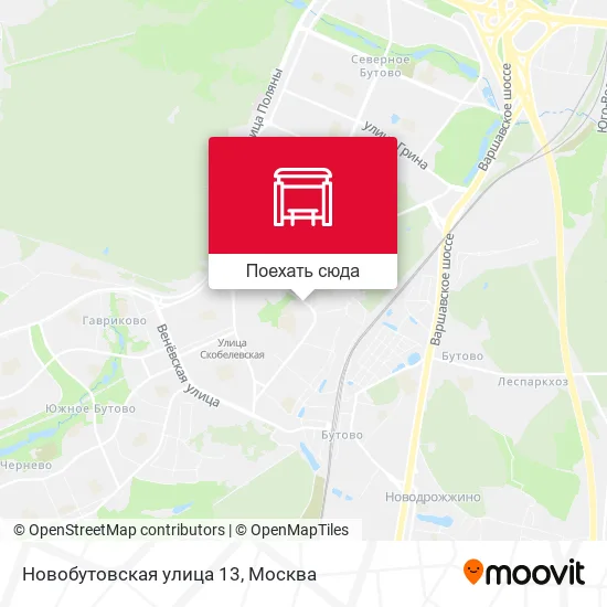 Карта Новобутовская улица 13