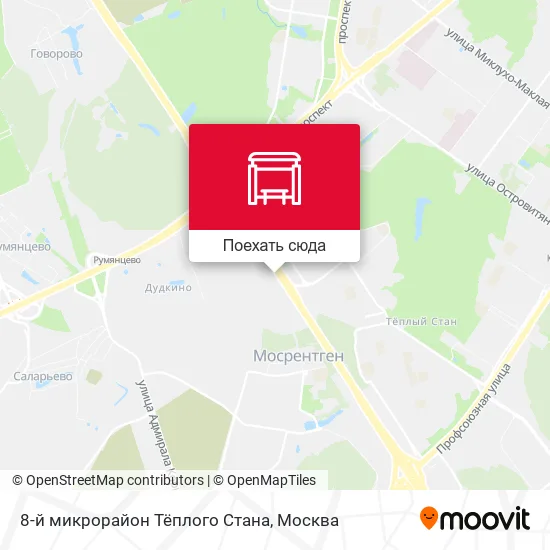 Карта 8-й микрорайон Тёплого Стана