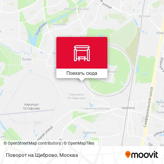 Карта Поворот на Щиброво