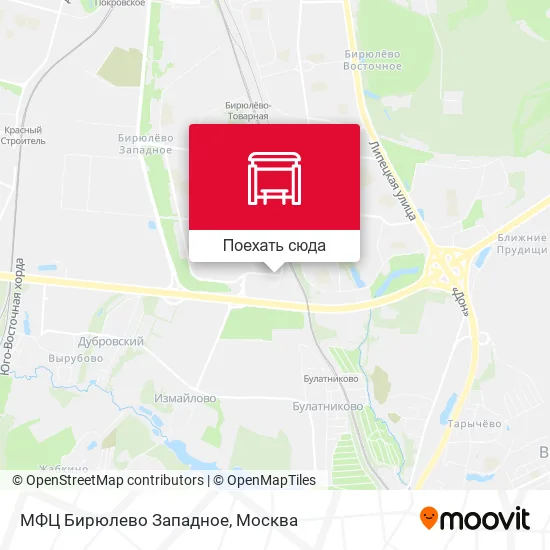 Карта МФЦ Бирюлево Западное