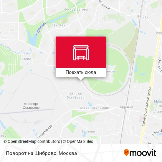 Карта Поворот на Щиброво