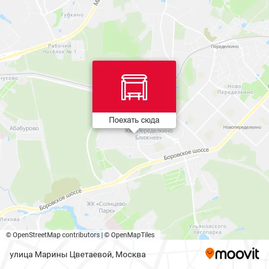 Карта улица Марины Цветаевой