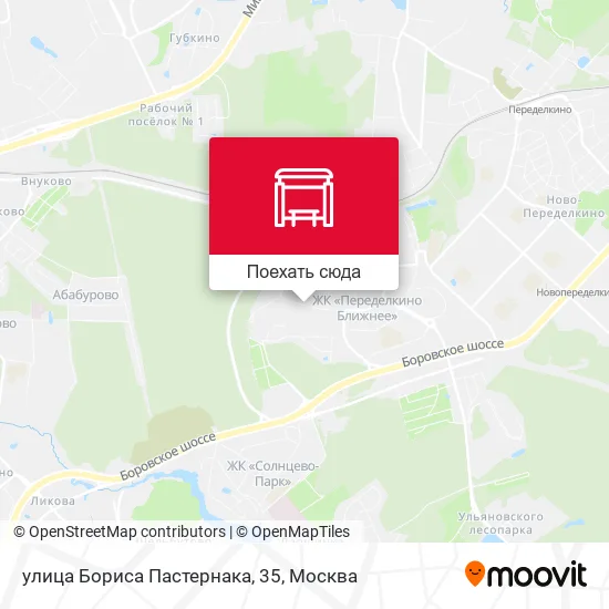 Карта улица Бориса Пастернака, 35
