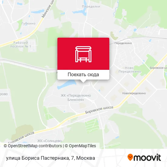 Карта улица Бориса Пастернака, 7