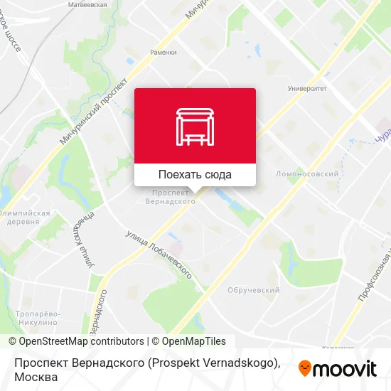 Карта Проспект Вернадского (Prospekt Vernadskogo)
