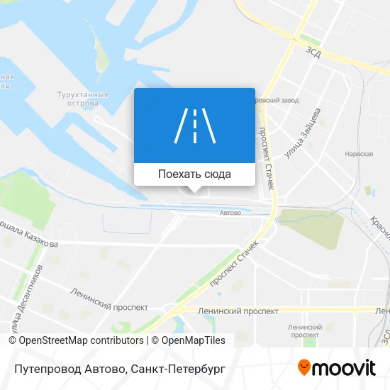 Карта Путепровод Автово