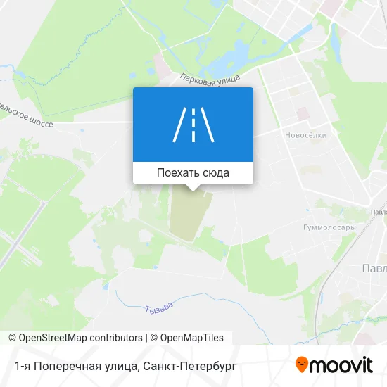 Карта 1-я Поперечная улица