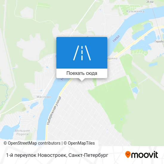 Карта 1-й переулок Новостроек