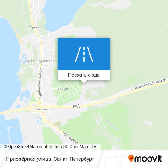 Карта Приозёрная улица