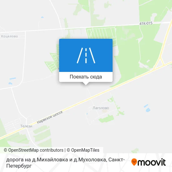 Карта дорога на д.Михайловка и д.Мухоловка