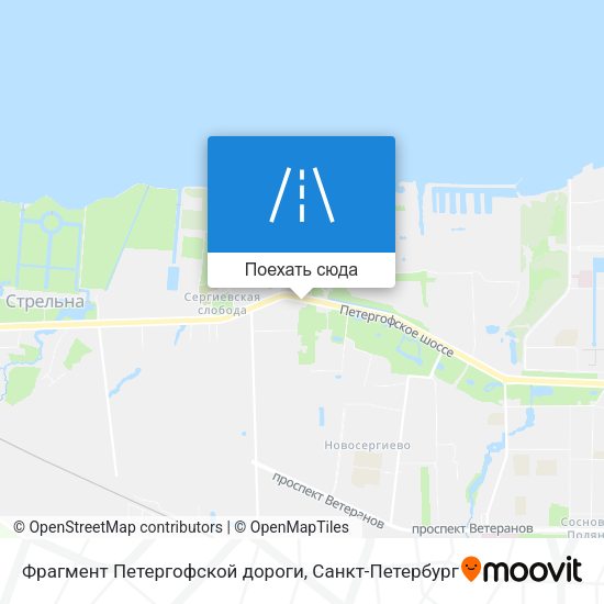 Карта Фрагмент Петергофской дороги