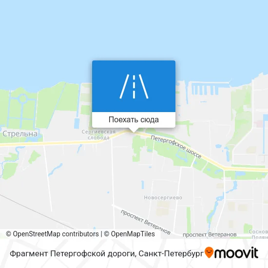 Карта Фрагмент Петергофской дороги