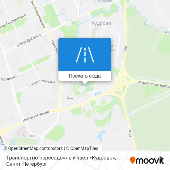 Карта Транспортно-пересадочный узел «Кудрово»