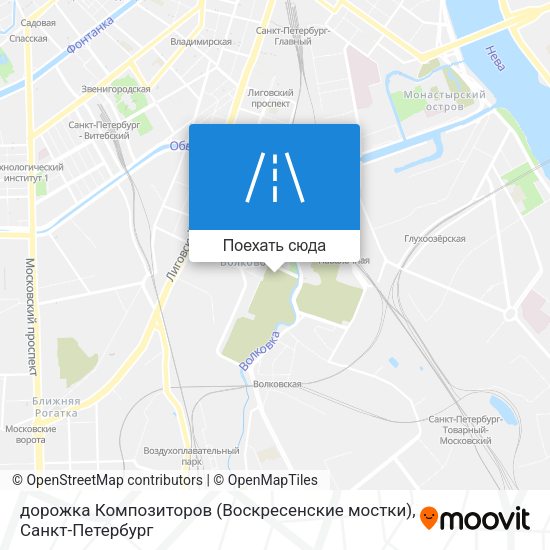 Карта дорожка Композиторов (Воскресенские мостки)