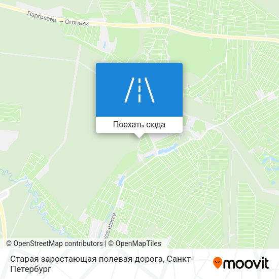 Карта Старая заростающая полевая дорога