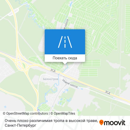 Карта Очень плохо различимая тропа в высокой траве