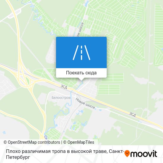 Карта Плохо различимая тропа в высокой траве