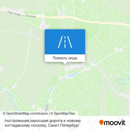 Карта построенная,заросшая дорога к новому коттеджному поселку
