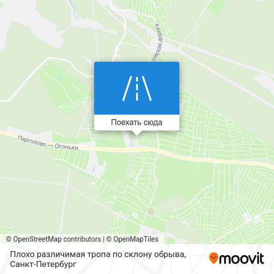 Карта Плохо различимая тропа по склону обрыва