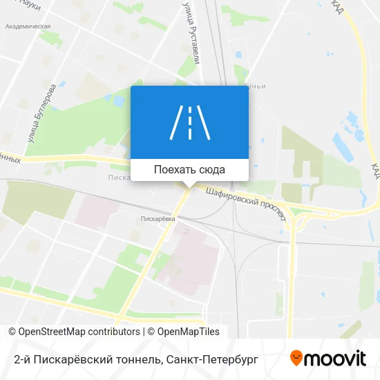 Карта 2-й Пискарёвский тоннель