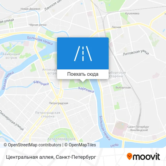 Карта Центральная аллея