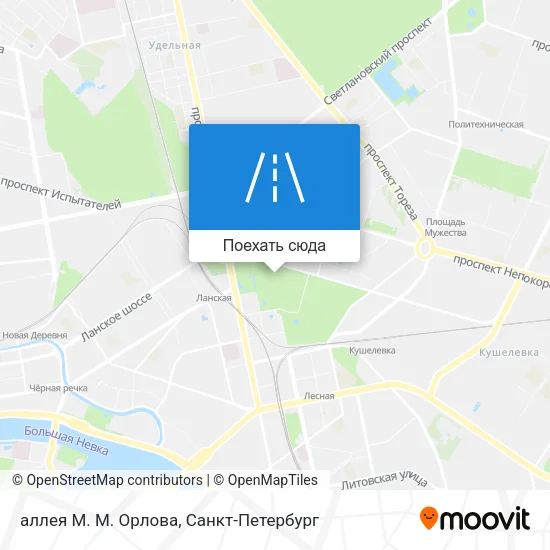 Карта аллея М. М. Орлова