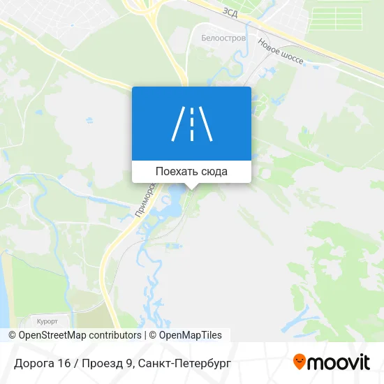 Карта Дорога 16 / Проезд 9