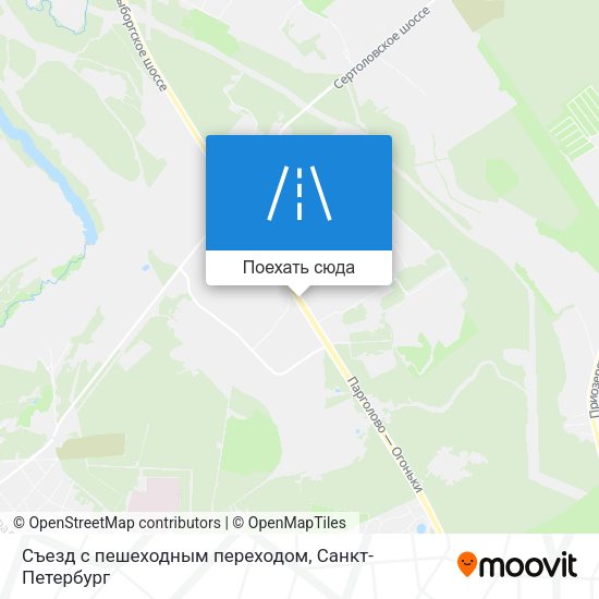 Карта Съезд с пешеходным переходом
