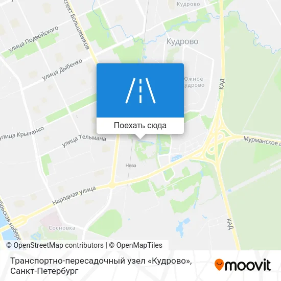 Карта Транспортно-пересадочный узел «Кудрово»