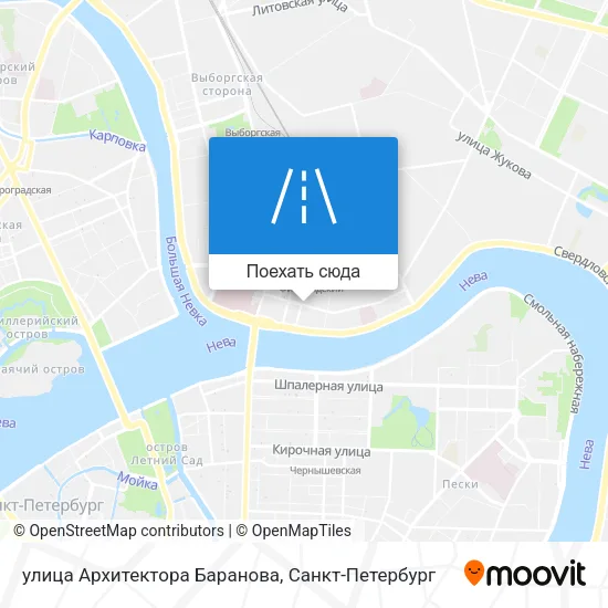 Карта улица Архитектора Баранова