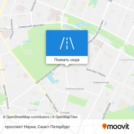 Карта проспект Науки