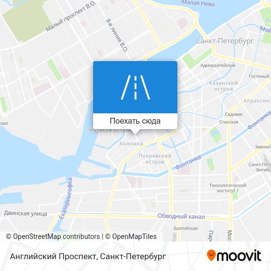Карта Английский Проспект