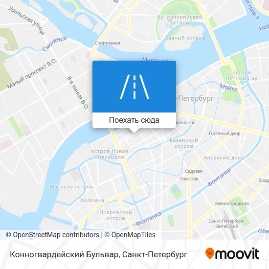 Карта Конногвардейский Бульвар