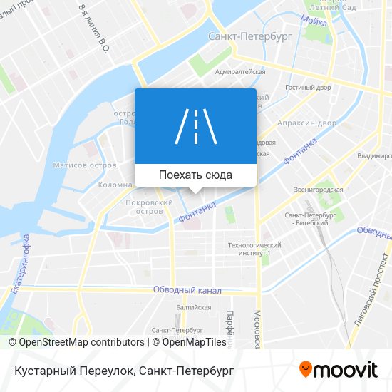 Карта Кустарный Переулок