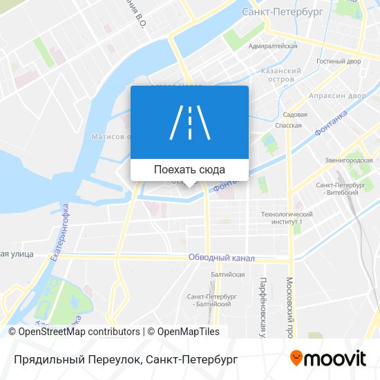 Карта Прядильный Переулок