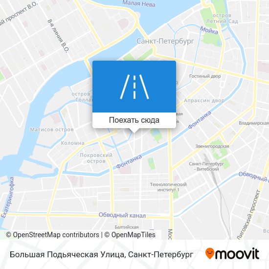 Карта Большая Подьяческая Улица