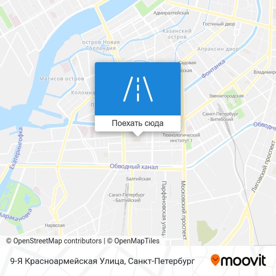 Карта 9-Я Красноармейская Улица