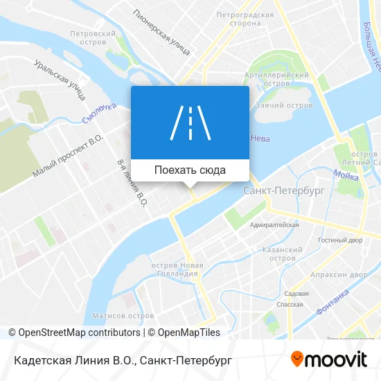 Карта Кадетская Линия В.О.