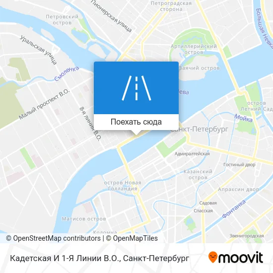 Карта Кадетская И 1-Я Линии В.О.