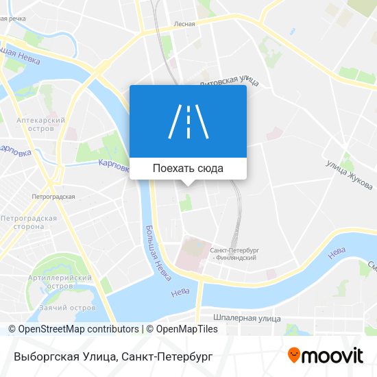 Карта Выборгская Улица