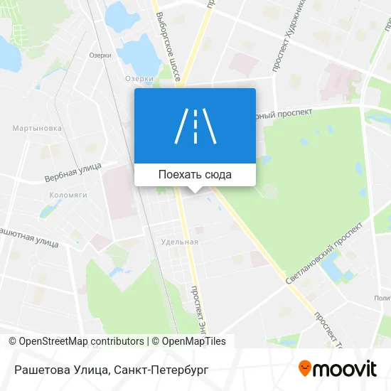 Карта Рашетова Улица