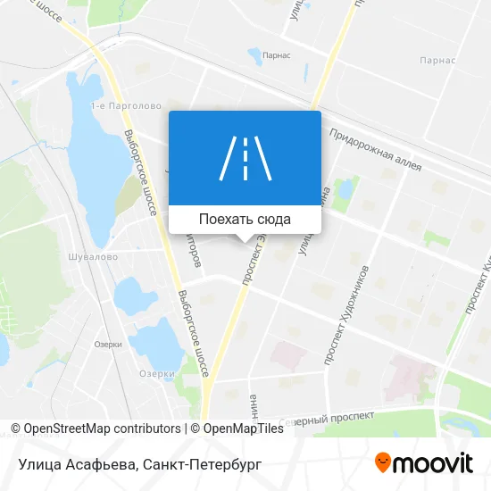 Карта Улица Асафьева