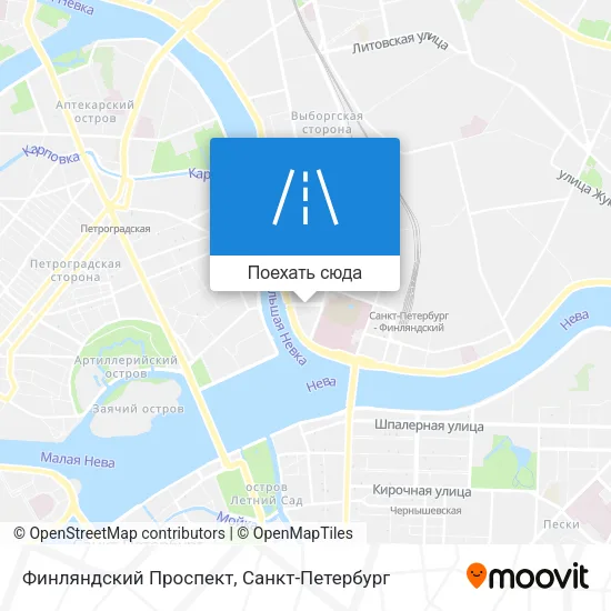 Карта Финляндский Проспект
