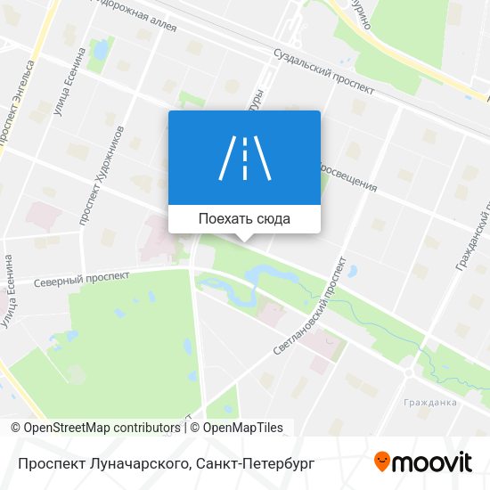 Карта Проспект Луначарского