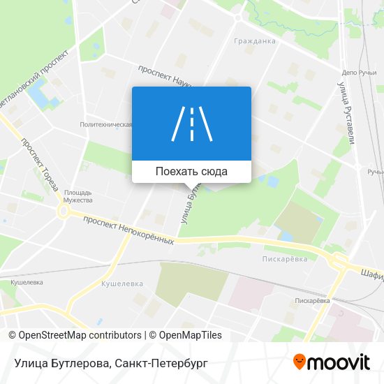 Карта Улица Бутлерова