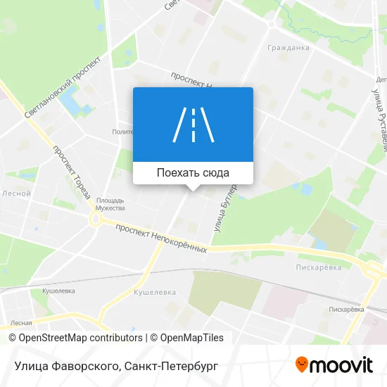 Карта Улица Фаворского