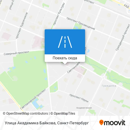 Карта Улица Академика Байкова