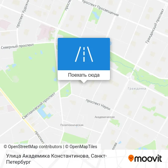 Карта Улица Академика Константинова