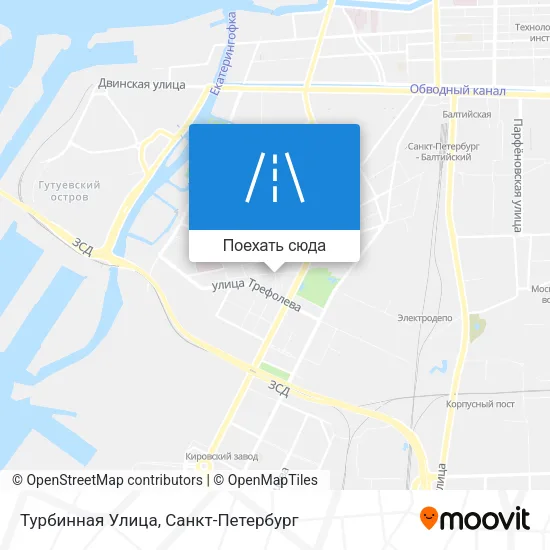 Карта Турбинная Улица